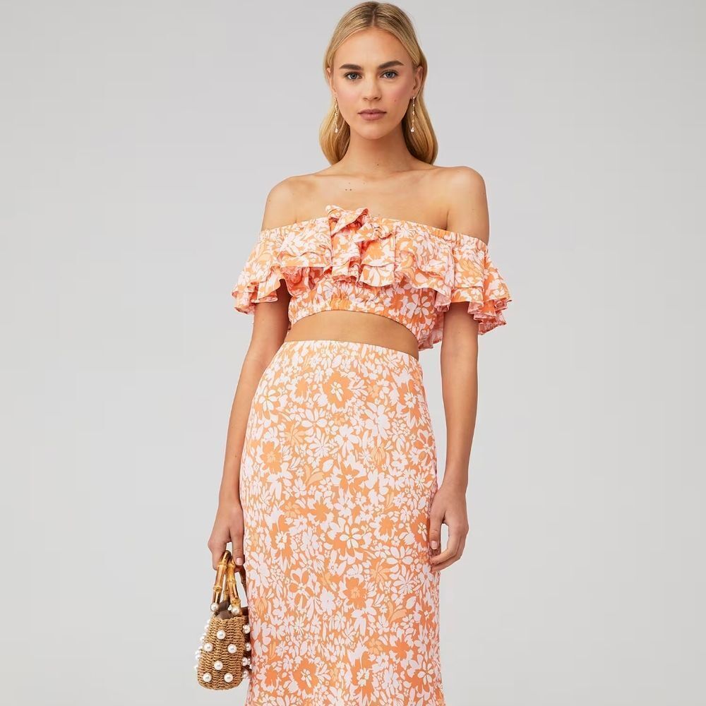 MINKPINK Marli Floral Ruffle Crop Top - Picture 5 of 9